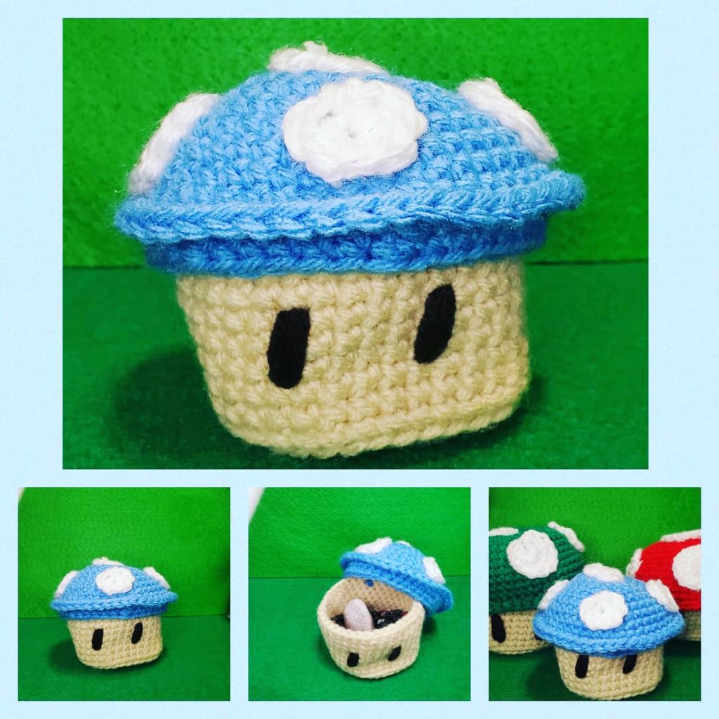 Blue mushroom plush